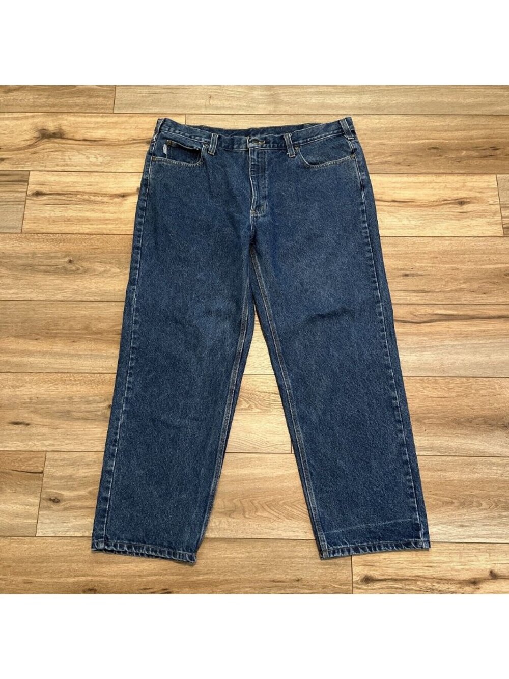 Men's Carhartt Relaxed Fit Denim Jeans SZ 42x30 Blue Cotton Modern B460-DVB